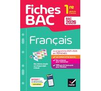 Fiches bac - Français 1re générale & techno Bac 2026 Avec les oeuvres au programme 2025-2026 - Hélène Bernard - Hatier - broché - Scolaire / Universitaire