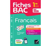Fiches bac - Français 1re générale & techno Bac 2026 Avec les oeuvres au programme 2025-2026 - Hélène Bernard - Hatier - broché - Scolaire / Universitaire