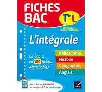Hatier - Fiches bac L : L'intégrale Tle L - Le bac L en 180 fiches de révision
