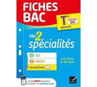 Fiches bac - Mes 2 spécialités Tle générale : SES, HGGSP & Grand Oral - Bac 2026 Tout le programme de Terminale en fiches de révision détachables - Collectif - Hatier - broché - Scolaire / Universitai