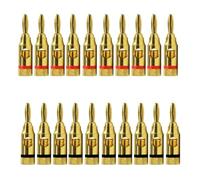 Fiches banane à écrou de 4MM, connecteur plaqué or 24K avec verrouillage à vis for prises de haut-parleur Audio, noir et rouge, 20 pièces(Nx20)