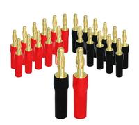 Fiches Banane connecteur Jack 2/4 pièces connecteur de Haut-Parleur à Double Verrouillage à vis en Or 24 carats for Cordon de Haut-Parleur(4 Pcs,Elastic Pin)