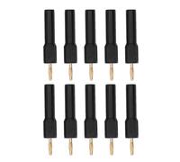 Fiches Banane Connecteur Laiton Plaqué Or 2mm Mâle à 4mm Femelle Adaptateur pour Instruments Électroniques Équipement Industriel 10Pcs (Noir)