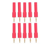 Fiches Banane Connecteur Laiton Plaqué Or 2mm Mâle à 4mm Femelle Adaptateur pour Instruments Électroniques Équipement Industriel 10Pcs (Rouge)