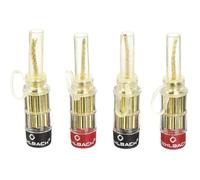 Oehlbach Connecteur haut-parleur 3022 Banana Solution Flex – prise banane mâle or – Pack de 4