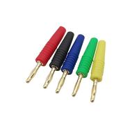 Fiches Banane plaquées Or 2mm, connecteur de soudage à Broche, câble de Haut-Parleur, Adaptateur de Fil, 5 Couleurs, 10 pièces(10Pcs Green)