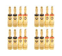 Fiches Banane Plaquées or 8 Rouge 8 Noir 4 mm 16 Pcs LL68-4BP1