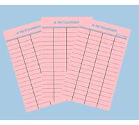 FICHES BIBLIOTHEQUE BRIST.125X7 "A RETOURNER"ROSE