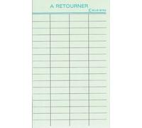 FICHES BIBLIOTHEQUE BRIST.125X75 "A RETOURNER"VERT