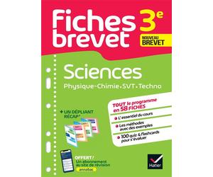 Fiches brevet - Sciences 3e (Physique-Chimie, SVT, Technologie) Brevet 2027 Tout le programme en fiches de révision détachables - Pascale Bihouée - Hatier - broché - Scolaire / Universitaire