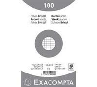 Fiches bristol - 125x200mm - Petits carreaux - Non perforées - Blanc - Lot de 100 - Exacompta