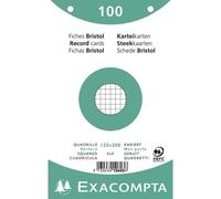 Fiches Bristol - 125x200mm - Petits Carreaux - Perforées - Blanc - Lot De 100 - Exacompta