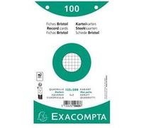 Exacompta Fiches bristol 10603E – Petits carreaux 12,5 x 20 cm – Perforées – Lot de 100 – Blanc