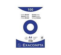 Fiches bristol - A4 - Blanc - Unie - Non perforées - Lot de 100 - Papier épais -