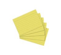 Herlitz Lot de 100 Fiches bristol A6 ligné Jaune