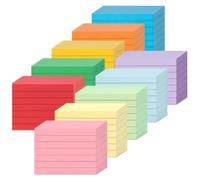 Fiches Bristol A8 Lignées, 1000 Pièces Cartes d’index Couleurs, Fiches de Qualité Supérieure pour Notes, Entraînement au Vocabulaire, Formules et Préparation aux Examens (10 Couleurs)