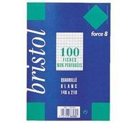 Fiches Bristol blanches non perforees 148x210 100