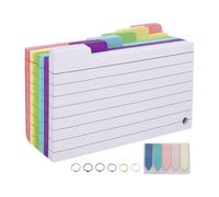 Fiches Bristol Colorées Anneaux Autocollants Cartonnés Étude Annotation