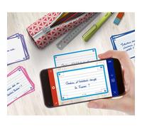 Fiches bristol flash 2.0 Oxford 75x125mm 32 fiches s/film ligné 7mm assorti pack