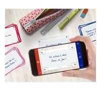 Fiches bristol flash 2.0 Oxford 75x125mm 32 fiches s/film quadrillé 5/5 cadre blanc