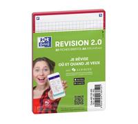 Fiches Bristol - OXFORD - 32 feuilles - 10,5x14,8 cm - Petits carreaux 5x5 - Rouge