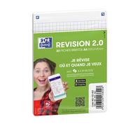 Oxford Fiches Bristol Révision 2.0 Non perforées A6 105x148 mm Paquet de 32 Blanc