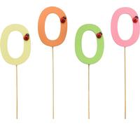 Fiches chiffres en bois 0 Décoration de gâteau d'anniversaire 27,5cm 16 pcs