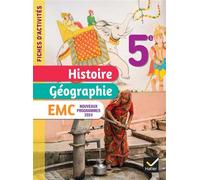 Hatier – Fiches d'activités Histoire‑Géographie‑EMC 5e – Cahier élève – Éd. 2024