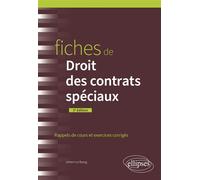 Fiches de Droit des contrats spéciaux A jour au 1er juin 2024 - Johann Le Bourg - Ellipses - broché - Etude