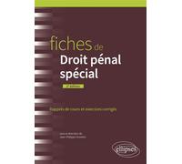Fiches de Droit pénal spécial A jour au 15 mai 2024 - Jean-Philippe Vicentini - Ellipses - broché - Scolaire / Universitaire