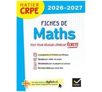 Hatier – Fiches de maths CRPE : épreuve écrite d'admissibilité L3 et M2 – Concours 2026-2027