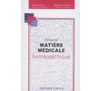 Fiches de matière médicale homéopathique - Roland Zissu - Similia - broché - Guide