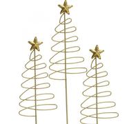 Fiches de Noël sapin métal déco or 30cm 6pcs