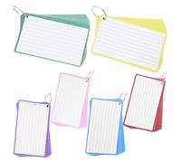 Fiches de Notes Lignées Anneaux Métalliques, 60 Feuilles, 6 livres | Papier et Fer, Couvercle Servant de Support, pour Cours, Réunions, Rappels et Travail Quotidien