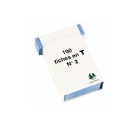 Fiches Exacompta en T - Etui de 100 fiches n°2 - 60x85mm - Rouge