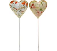 Fiches fleurs Cœur Fiches décoratives Vintage Métal Bouquet de fleurs Décoration Lot de 4