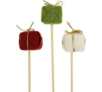 Fiches fleurs Noël étiquettes cadeaux déco 2,5cm 15 pièces
