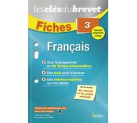 Fiches Français - 3ème Les clés du brevet - Édition 2016 - Collectif - Belin Éducation - broché - Scolaire / Universitaire