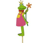 Fiches humoristiques en bois du roi des grenouilles pour fleurs et pots d'herbes aromatiques, lot de 12