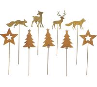 Fiches métalliques Forêt de Noël Set de 9 décorations d'hiver Décoration de Noël