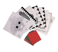 Fiches modèles mosaiques 21 x 21 cm 8 pièces - oz international G