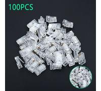 Fiches modulaires réseau RJ45 100 pièces/ensemble 8P8C CAT5e, adaptateur de câble de passage d'extrémité, connecteurs de câbles d'ordinateur