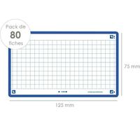 Fiches Oxford "Flash 2.0" 75 x 125 mm bleu quadrillé 80 pièces