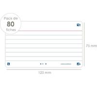 Fiches Oxford "Flash 2.0" 75 x 125 mm lignées blanches 80 pièces