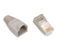 Fiches RJ45 - VALUE LINE - Lot de 10 - Connecteurs CAT5e - Couleur Gris - Avec capuchons