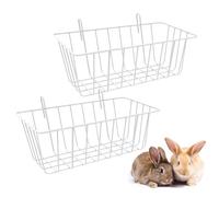 Ficheur de Foin de cobaye | Rack de Foin de Lapin à 2 Pack avec Crochets | Cage Hay Feeder | Porte-Foin en Cage en métal Durable pour Les Petits Animaux, Chinchilla, Lapin, Accessoires de Cage de COC