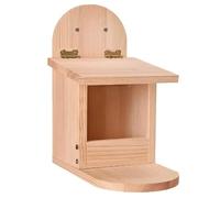 Ficheur d'écureuil, Maison d'écureuil Visible en Bois avec Couverture Mobile, mangeoire drôle avec Une Longue Alimentation pour l'extérieur, la Cour, Le Jardin, la Maison