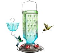 Ficheur d'oiseaux pour jardin, colibri à la main: Mangeoire pour inavec mangeoire attrayant et élégant qui rapproche la nature du style - le colibri l'oiseau se nourrissant de 6 abeilles - Port de gar