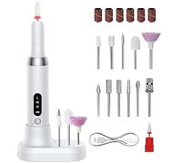 Fichier de ongles électrique - Perceuse à ongles électrique | Fichiers d'ongles rechargeables portables | 3 modes Drift de l'ongle sans fil rechargeable | Broyeur à ongles avec base de charge | Tampon