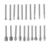 Fichier rotatif, 20pcs 3 mm de diamètre de tige de diamètre à haute vitesse Accessoire de tête de broyage en acier pour le carbone en acier du travail du bois